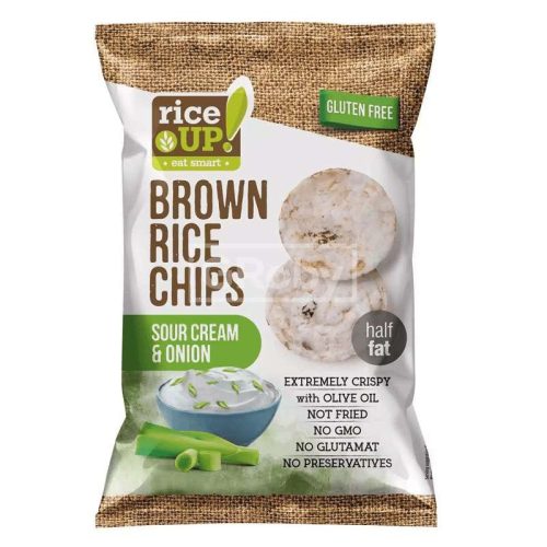 Rice up teljes kiőrlésű barna rizs chips 60 gr hagymás-tejfölös (gluténmentes)