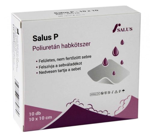 Salus p 10x10 cm-es poliuretán habkötszer steril