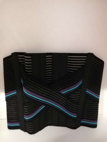 Ágyék-keresztcsont ortézis 24 cm széles bordásgumiból 1-es méret (75 cm) fekete