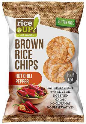 Rice up teljes kiőrlésű barna rizs chips 60 gr chili (gluténmentes)