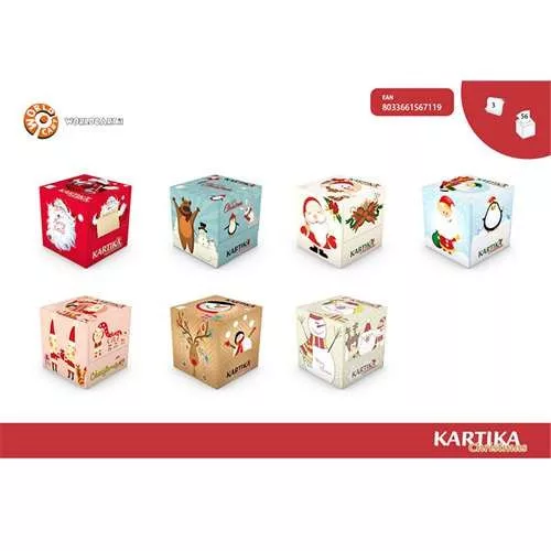 Kartika karácsony papírzsebkendő dobozos 56 db 3 rétegű 20 x 20 cm