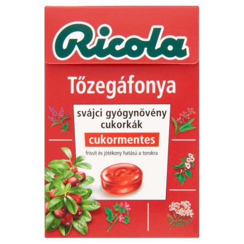 Ricola tőzegáfonya gyógynövényes cukorka 40 gr