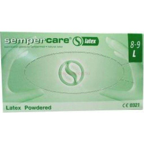 Sempercare latex L-es púderes vizsgáló kesztyű