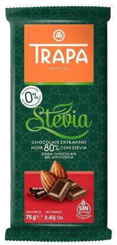 Trapa stevia noir 80% steviás étcsokoládé 75 gr