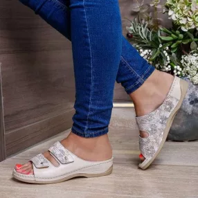   Batz Lia női papucs gél memory bézs, kék, ősz (autumn) 36-41