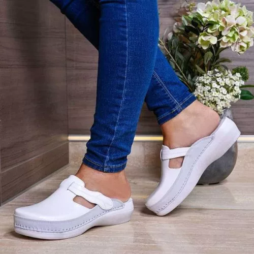 Batz Flower comfort női papucs fehér, fekete 36-41