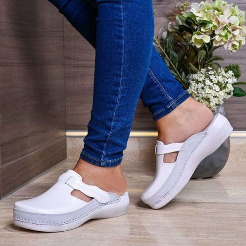 Batz Flower 37 comfort női papucs fehér