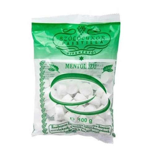 Szőlőcukor pasztilla mentolos 100 gr újfehértói