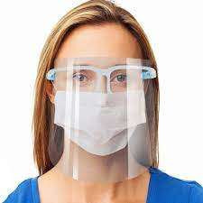 Arcvédő pajzs plexi szemüveg forma