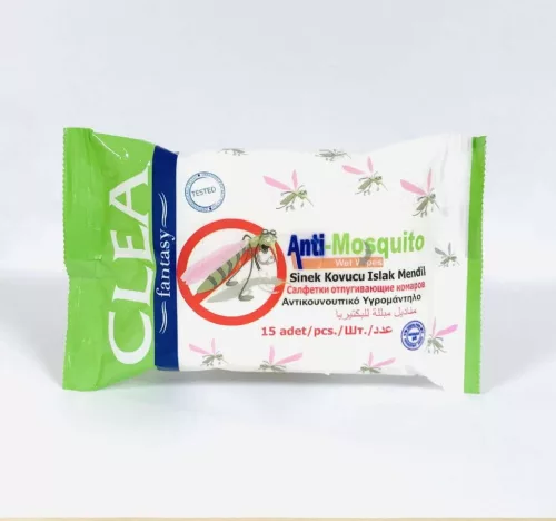 CLEA SZÚNYOGRIASZTÓS NEDVES TÖRLŐKENDŐ 15 DB/CSOM