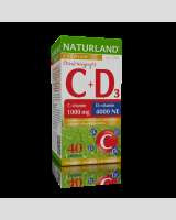 NATURLAND C-VITAMIN 1000MG + D3 VITAMIN 4000 NE TABLETTA 40 DB