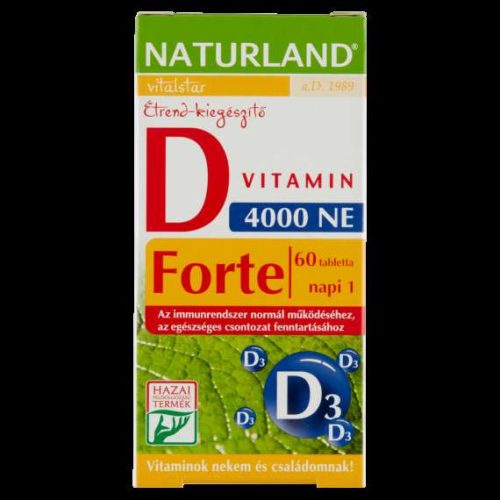 NATURLAND D-VITAMIN FORTE TABLETTA 60 DB 4000 NE