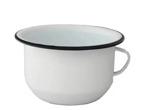 Éjjeli edény zománcos fehér, kék 25 cm