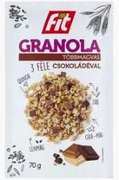 FIT REGGELI GRANOLA 3 FÉLE CSOKOLÁDÉVAL 70 GR