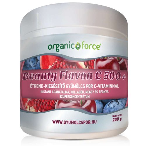 BEATY FLAVON C-500+ ÉTRENDKIEGÉSZÍTŐ GYÜMÖLCSKONCENTRÁTUM KOLLAGÉNNEL 200 GR