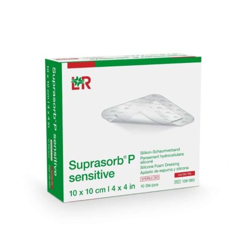 SUPRASORB P SENSITIVE BORDER LITE SZILIKON HABKÖTSZER 10 X 10 CM 10DB/DOBOZ STERIL (LOHMANN) 139083