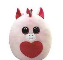 TY SQUISHY BEANIES PÁRNA ALAKÚ PLÜSS FRANCY 30 CM RÓZSASZÍN UNIKORNIS SZÍVVEL