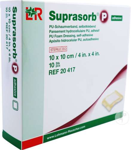 SUPRASORB P ÖNTAPADÓ 10 X 10 CM (10DB/DOBOZ) 20417 HABSZIVACS KÖTSZER (LOHMANN)