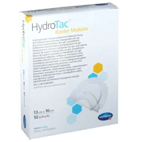 HYDROTAC BORDER MULTISITE 11,5 X 10 CM 10DB/DOBOZ STERIL GÉLLEL IMPREGNÁLT HABKÖTSZER (HARTMANN)