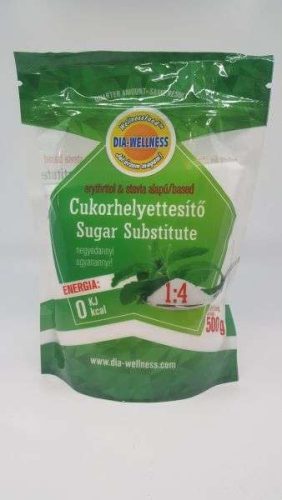 DIA-WELLNESS CUKORHELYETTEÍTŐ 500 GR ERYTHRITOL STEVIA ALAPÚ 1:4