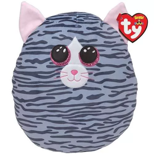 TY SQUISHY BEANIES PÁRNA ALAKÚ PLÜSS KIKI 30 CM SZÜRKE MACSKA