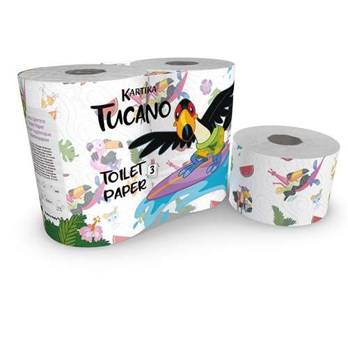 KARTIKA TUKÁN TOALETTPAPÍR 4 TEKERCS 3 RÉTEGŰ 280 LAP