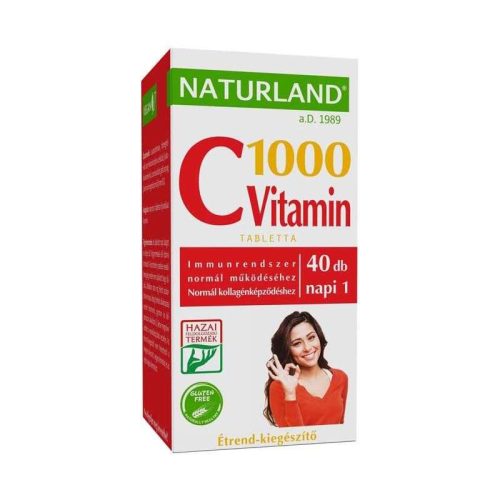 NATURLAND C-VITAMIN 1000MG TABLETTA 40 DB