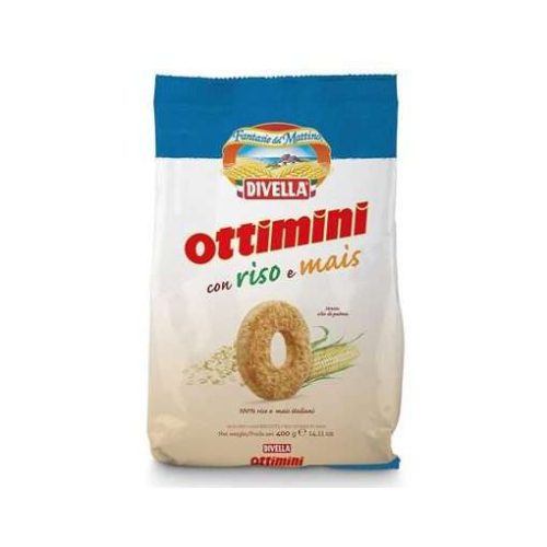 DIVELLA OTTIMINI RIZSES-KUKORICÁS KEKSZ 400 GR