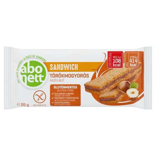 ABONETT SZENDVICS TÖRÖKMOGYORÓS 26 GR GLUTÉNMENTES