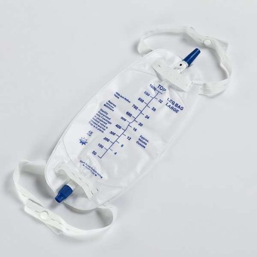 VIZELETGYŰJTŐ ZSÁK LÁBRA RÖGZÍTHATŐ 600 ML URINE BAG
