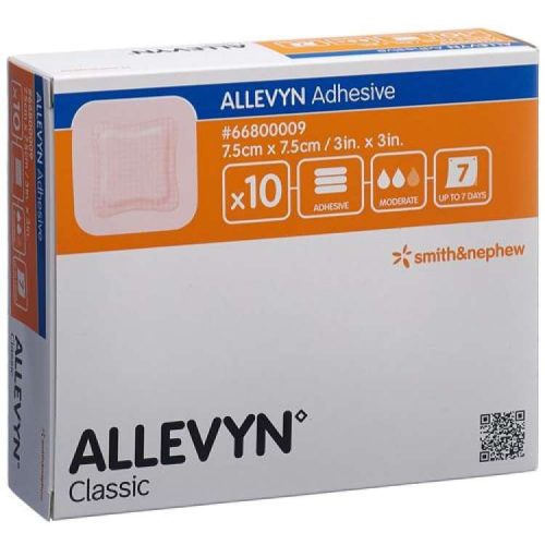 ALLEVYN ADHESIVE 7,5CM X 7,5 CM HABKÖTSZER 10 DB/DOB