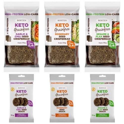 ROSTEN GLUTÉNMENTES KETO SEEDSNACK FOKHAGYMA-CHILI MAGFALAT 70 GR