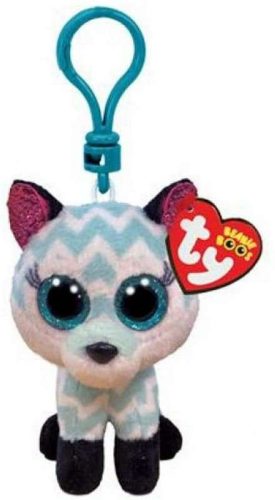 TY BEANIE BABIES PLÜSS FIGURA ATLAS FEHÉR-TÜRKIZ RÓKA CLIP 8,5 CM