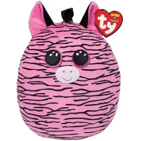   TY SQUISHY BEANIES PÁRNA ALAKÚ PLÜSS ZOEY 30 CM RÓZSASZÍN ZEBRA