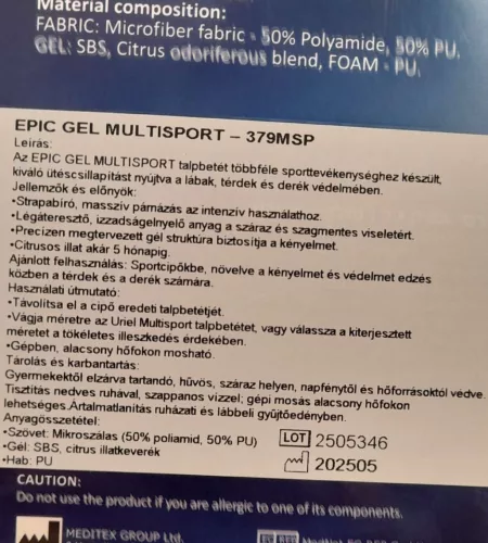 IT-379MSP URIEL 4346 MULTISPORT EPIC GÉL TALPBETÉT CITRUS ILLAT NARANCS SZÍN