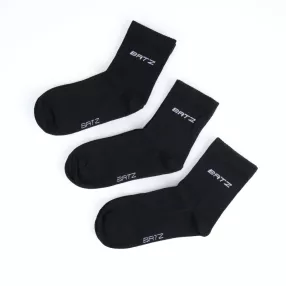   Batz Unisex Crew Zokni Fekete ,Fehér 3 Pár/Csomag 35-46 Méret