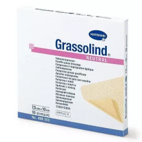   GRASSOLIND KENŐCSTÜLL 10 X 10 CM 10 DB/DOBOZ IMPREGNÁLT GÉZLAP STERIL