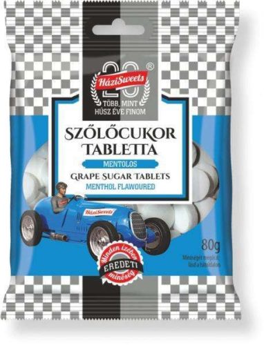 HÁZISWEETS SZŐLŐCUKOR MENTOLOS 80 GR